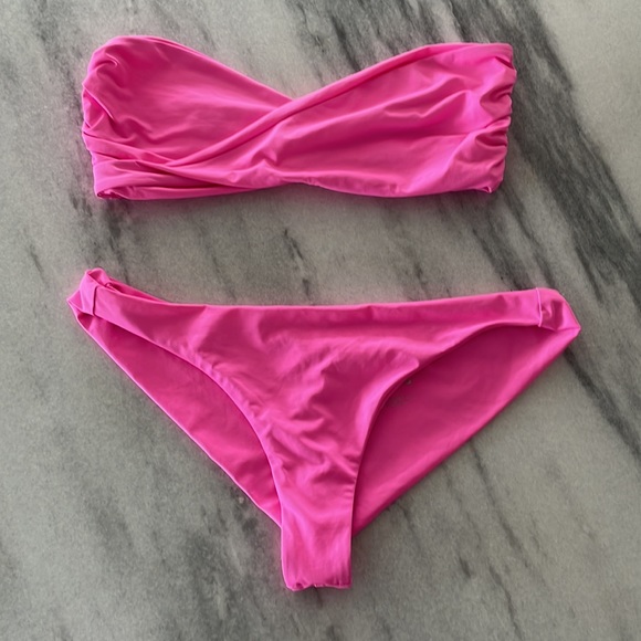 Frankie's Bikinis Swim Frankies Bikinis Hot Pink Bikini Top And